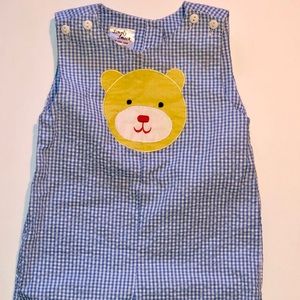 Seersucker baby smock